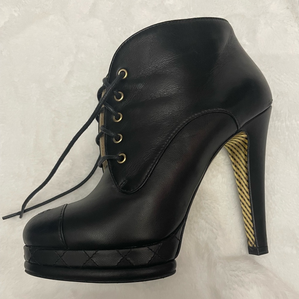 Chanel platform laced booties size 6.5
